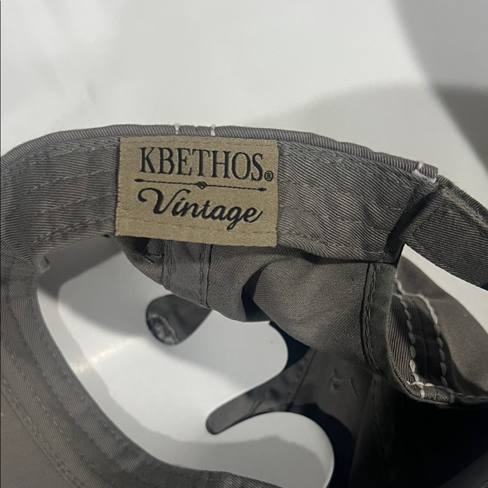 Gray Distressed Cap with Embroidered Patch - Picture 6 of 6